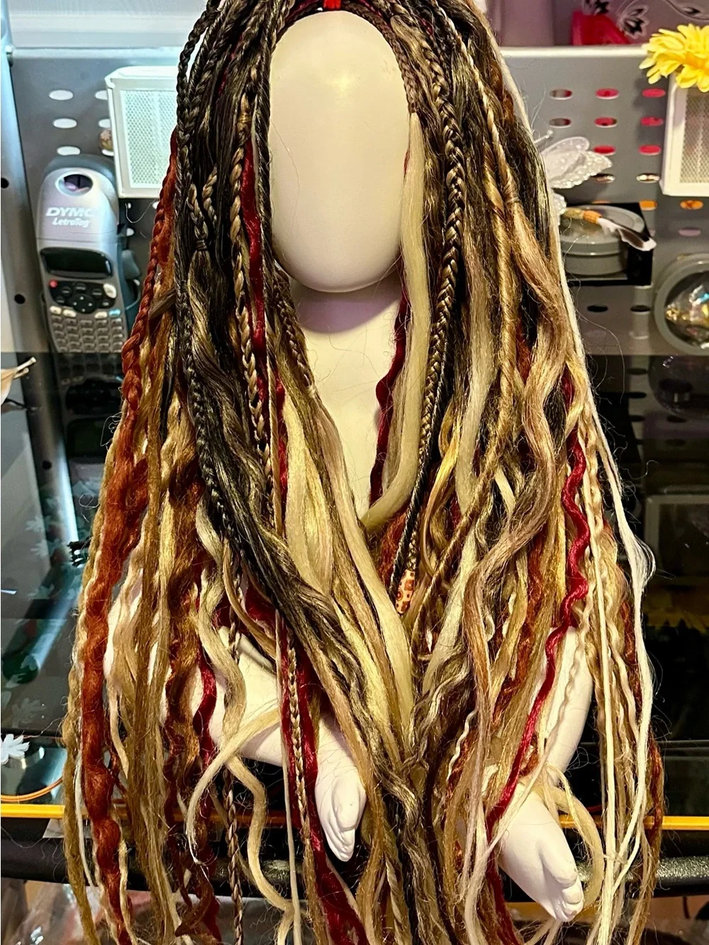 Full Viking Multicolor Boho Hair Dreadful Dreadlocks 70DE